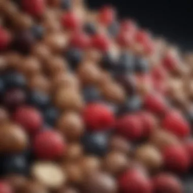 Nutrient-Dense Antioxidant Foods Close-up of berries and nuts known for their antioxidant properties.