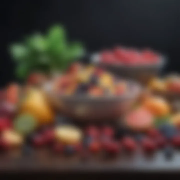 Colorful assortment of antioxidant-rich foods.