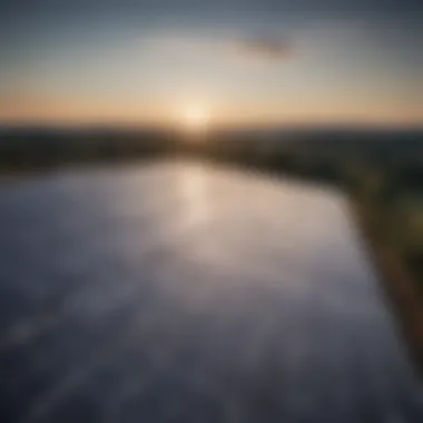 A solar panel array reflecting the sun, symbolizing solar energy potential in Germany.