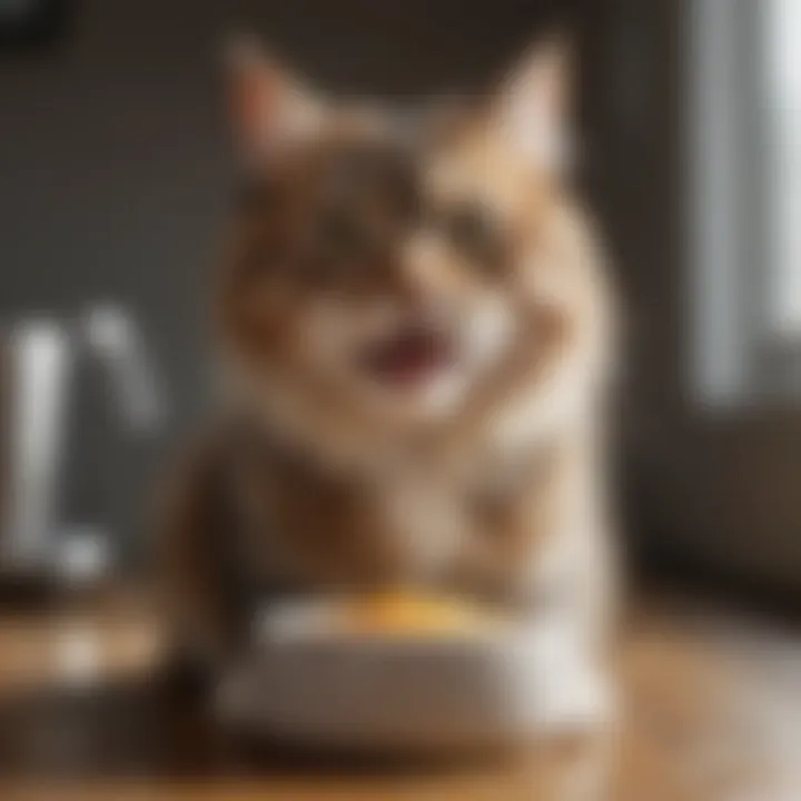 A cat enjoying a bowl of nutritious wet food