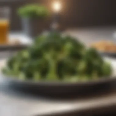 Incorporating Broccoli into Meals A plate filled with broccoli dishes, representing dietary incorporation.