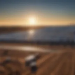A modern solar farm harnessing sunlight for energy production