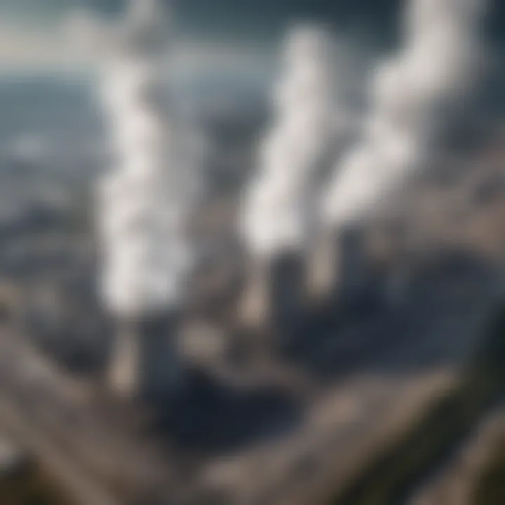 Aerial view of a coal-fired power plant in China showcasing smokestacks and energy production.