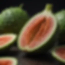 Bitter melon fruit and leaves showcasing its unique texture and color