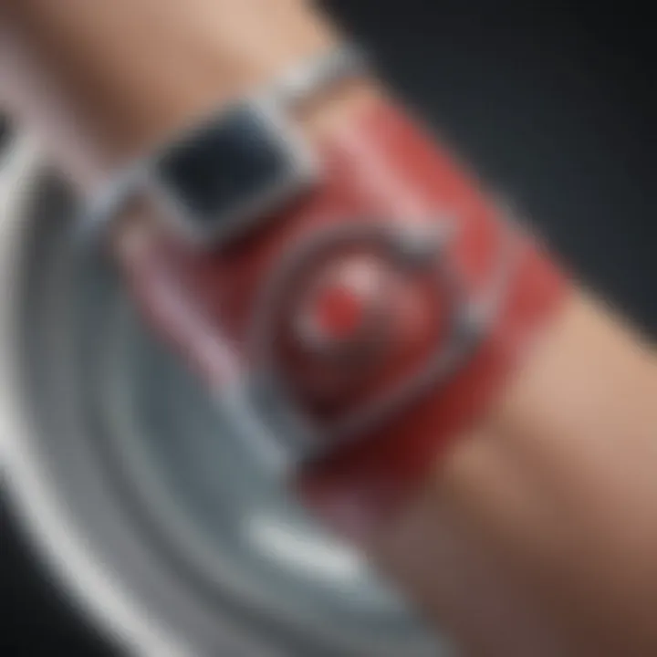 Cutaway illustration of a blood pressure cuff
