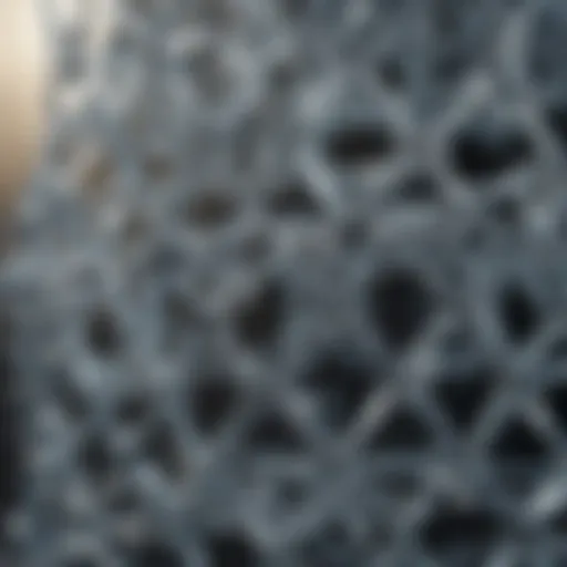 A detailed crystal lattice structure showcasing atomic arrangement