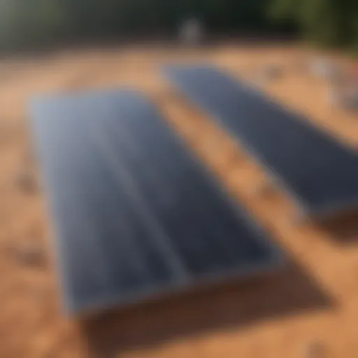 A detailed diagram of dual-function solar panels showcasing both water heating and electricity generation components