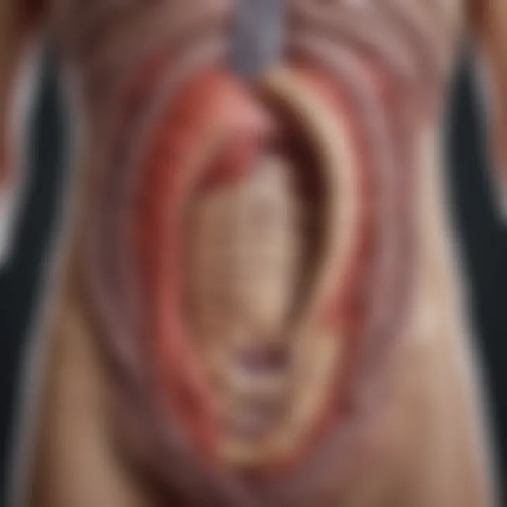 Diagram illustrating the anatomy related to ulcerative colitis