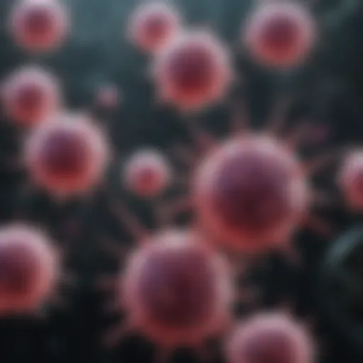Illustration depicting the mechanism of action of CAR T cells in targeting cancer cells.