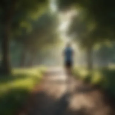 Running Towards Wellness Person jogging in a tranquil park environment