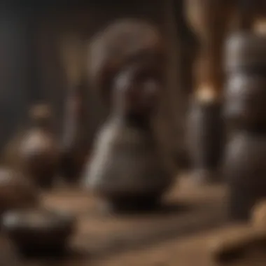 Heritage Artifacts of Africa A close-up of traditional African artifacts symbolizing heritage