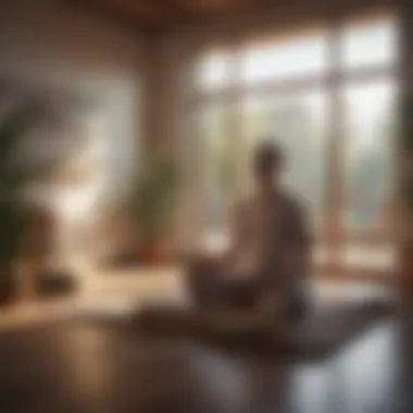 Meditation and Mindfulness for Pain Management A calm meditation space symbolizing lifestyle adjustments