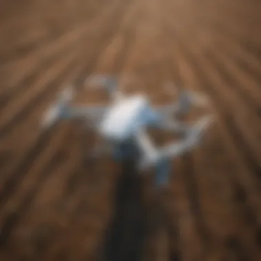 Drone Technology in Agriculture Drone surveying agricultural fields for data collection