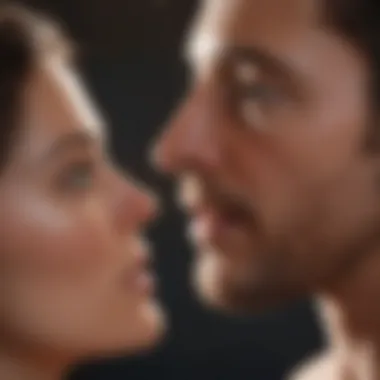 Artistic depiction of a couple discussing intimacy and sexual health