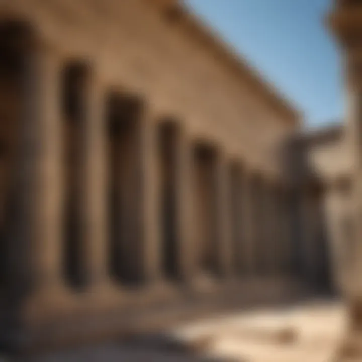 Archaeological site of Dendera with temple ruins