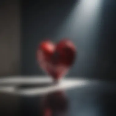 A close-up of a heart surrounded by shadows, representing emotional distress caused by loneliness.