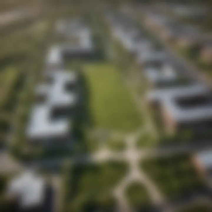 Aerial view of UCCS campus showcasing green spaces