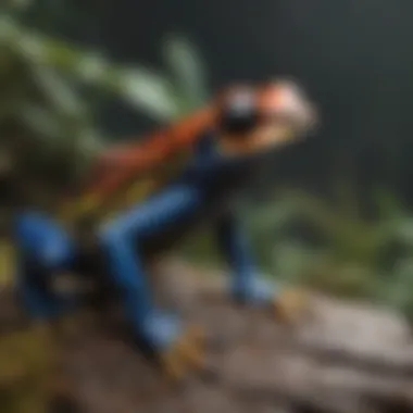 Poison Dart Frog: Nature's Colorful Warning The vibrant and unusual colors of a poison dart frog in its natural habitat