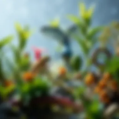 The Interconnectedness of Life An ecosystem showcasing diverse flora and fauna