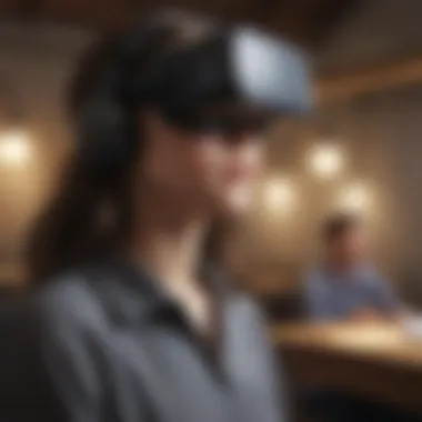 Virtual Reality in Education Students engaging with VR technology in a classroom setting, enhancing their learning experience.