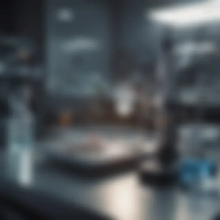 Illustration of the water spectrometer setup in a laboratory environment.