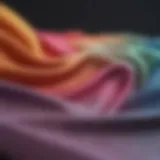 Close-up view of thermochromic fabric displaying color change