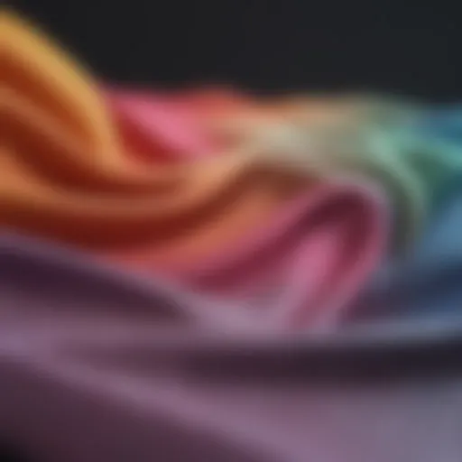 Close-up view of thermochromic fabric displaying color change