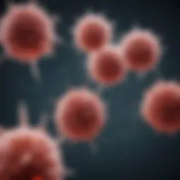 Illustration of monoclonal antibodies targeting cancer cells