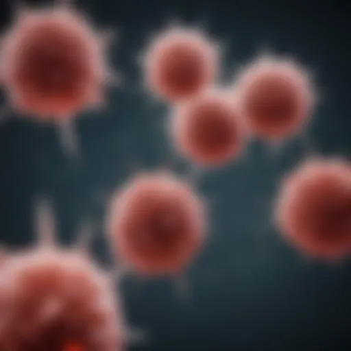 Illustration of monoclonal antibodies targeting cancer cells