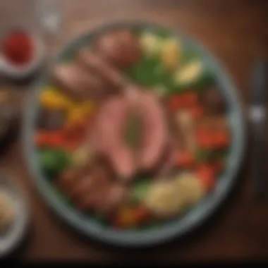 The Impact of Mediterranean Meals on Liver Health A captivating scene depicting a balanced Mediterranean meal and its impact on health