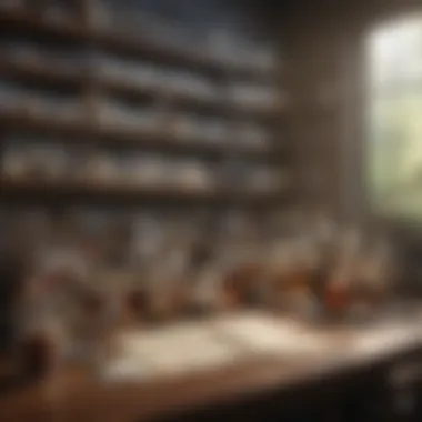 Curated Study Resources for Success A workspace filled with study materials and resources