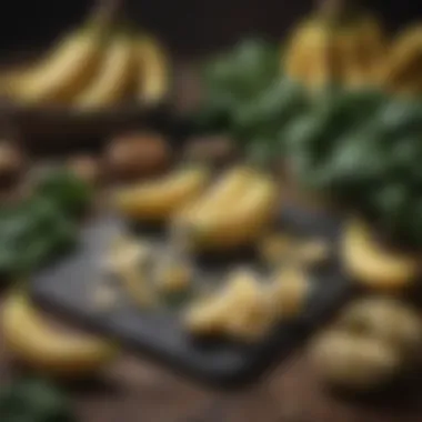 Fresh bananas and spinach showcasing potassium-rich foods