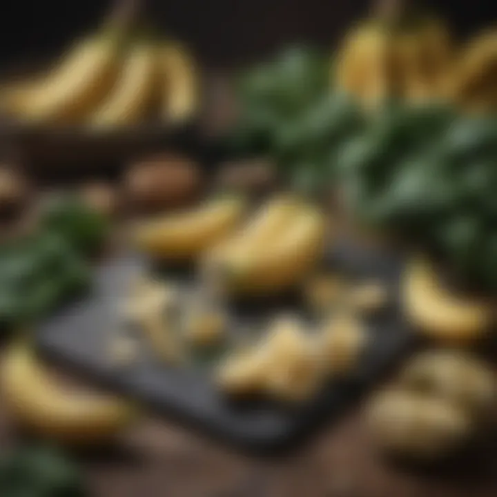 Fresh bananas and spinach showcasing potassium-rich foods