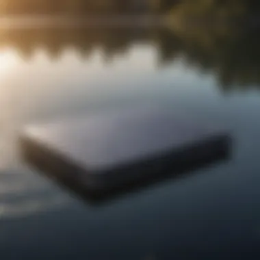 Floating solar panels harnessing sunlight above water