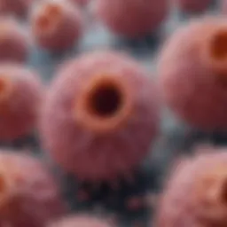 Microscopic view of intraductal prostate cancer cells highlighting their unique characteristics