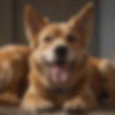 A serene setting of a dog resting comfortably, symbolizing effective treatment.