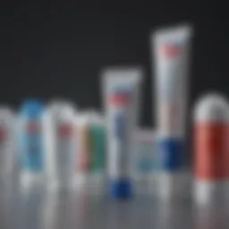 An array of toothpaste tubes showcasing varied fluoride levels