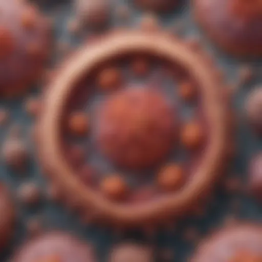Microscopic view of squamous cell carcinoma cells