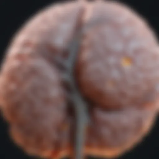 Detailed MRI scan highlighting brain lesions associated with MS