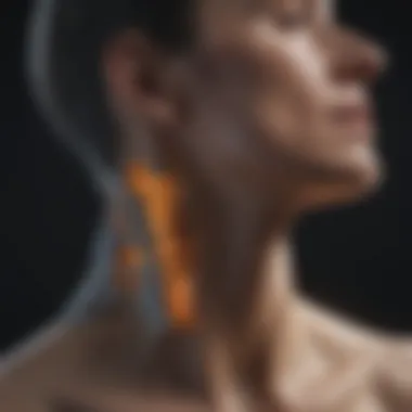 MRI scan illustrating a neck fracture with highlighted areas of concern