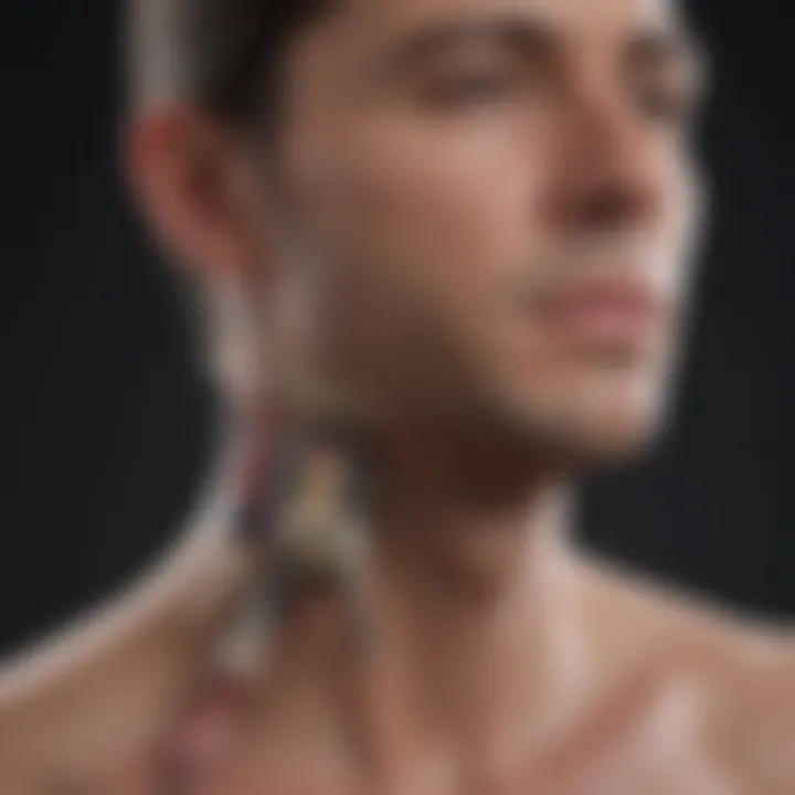 Illustration of a surgical procedure for neck fracture repair