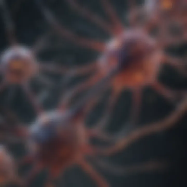 Diagram showing astrocytic interactions with neurons
