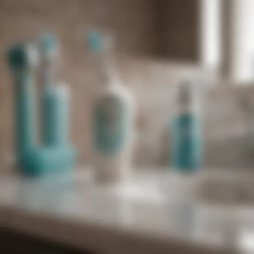 Close-up of a toothbrush and toothpaste on a bathroom countertop, emphasizing daily oral hygiene practices.