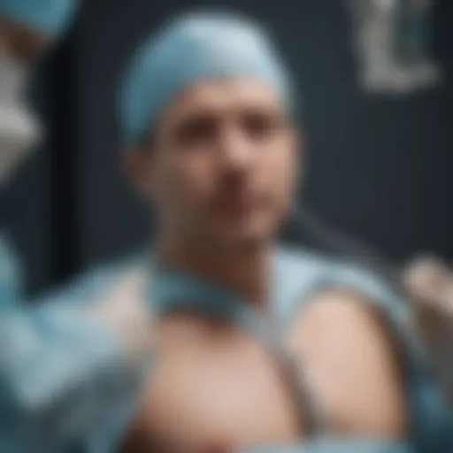 Surgical team performing paraesophageal hiatal hernia repair