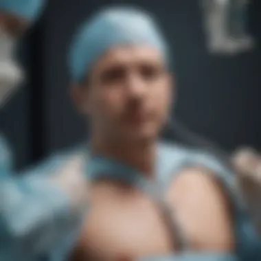 Surgical Intervention in Paraesophageal Hiatal Hernia Surgical team performing paraesophageal hiatal hernia repair