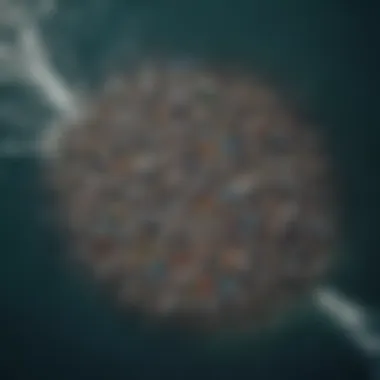 Aerial View of Ocean Pollution Aerial view of ocean pollution with plastic debris