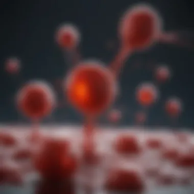 Platelet Interaction in Clot Formation Platelets interacting with red blood cells during clot formation