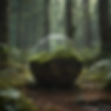 Climate Change and Ecological Balance A lush forest scene affected by climate change, showcasing ecological shifts