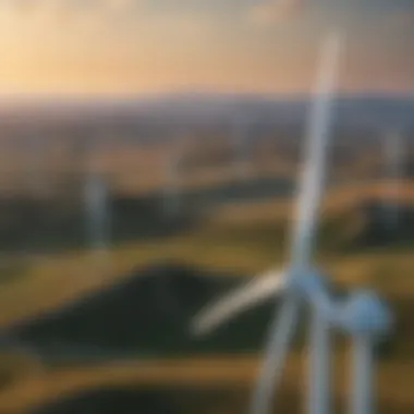 Wind turbines in a vast landscape