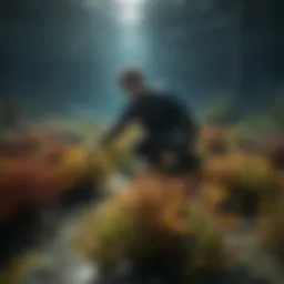 Vibrant underwater seaweed garden showcasing diverse species